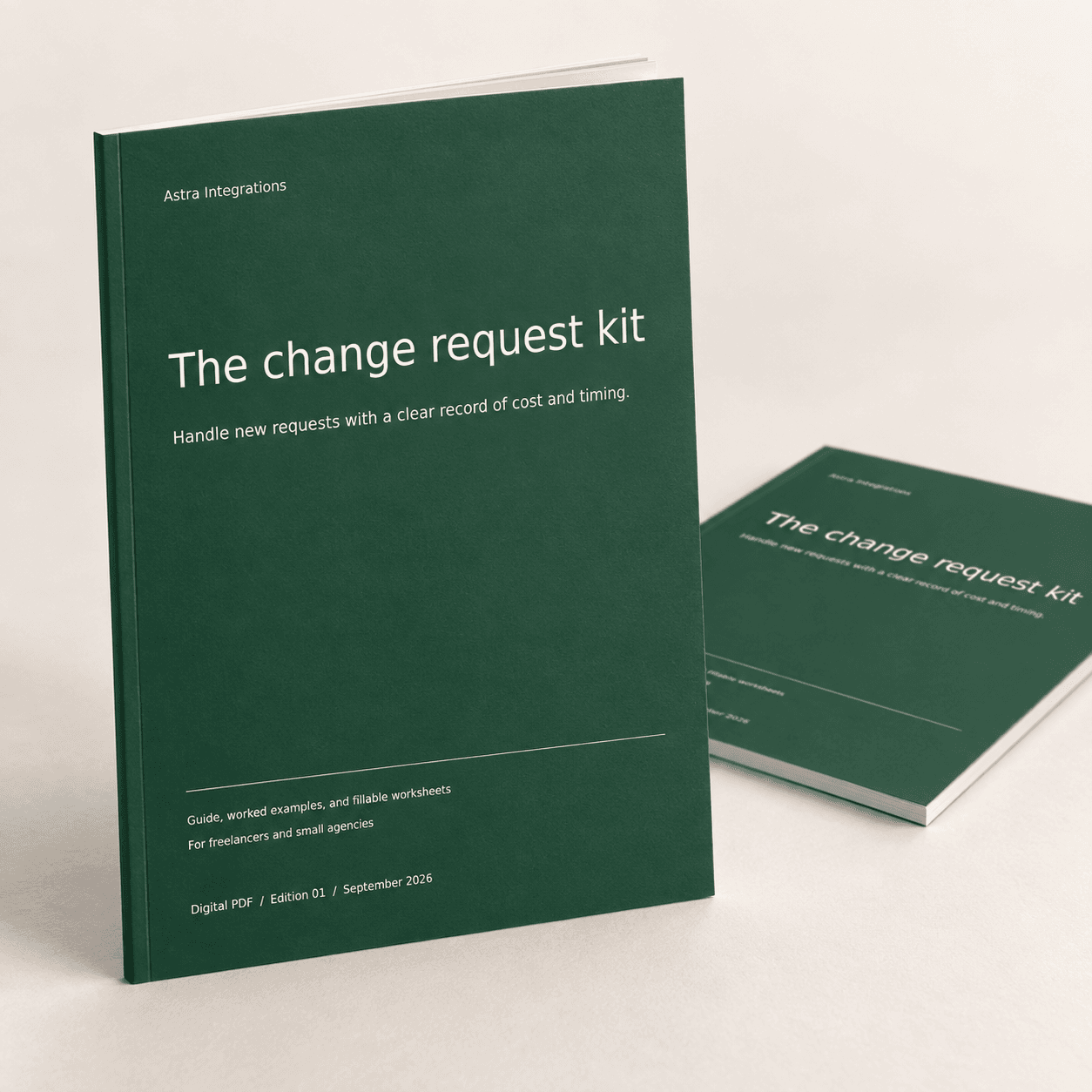 3D booklet for Change request kit. Digital PDF download.