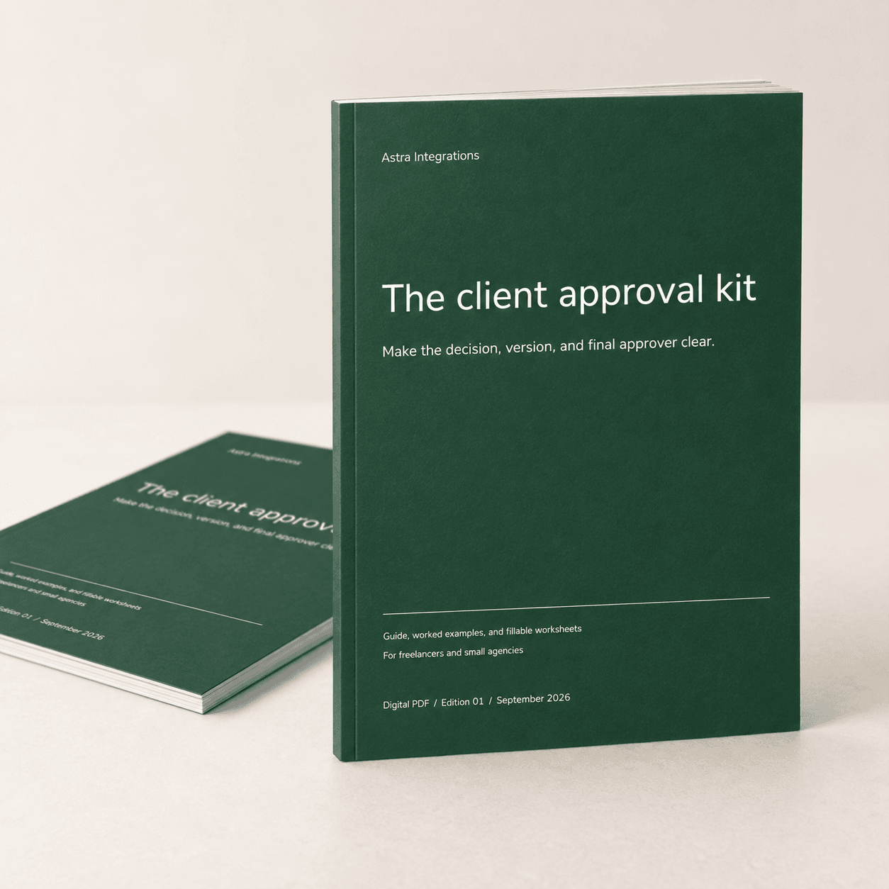 3D booklet for Client approval kit. Digital PDF download.