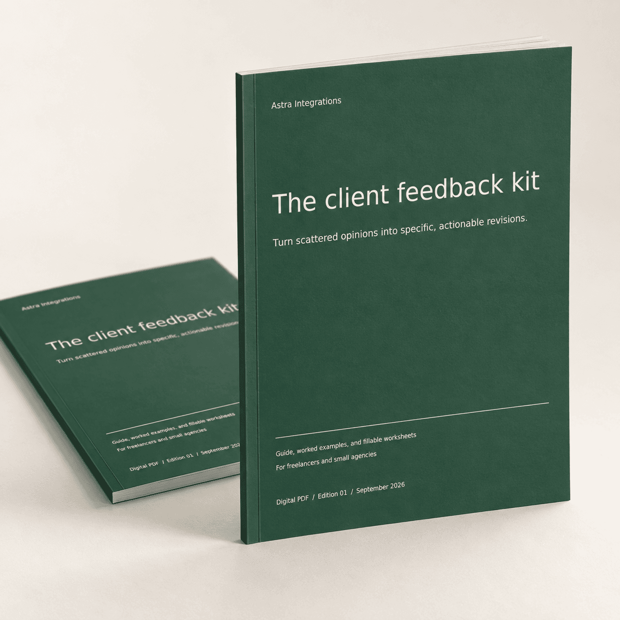 3D booklet for Client feedback kit. Digital PDF download.