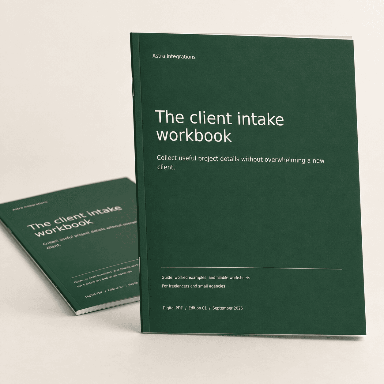 3D booklet for Client intake workbook. Digital PDF download.