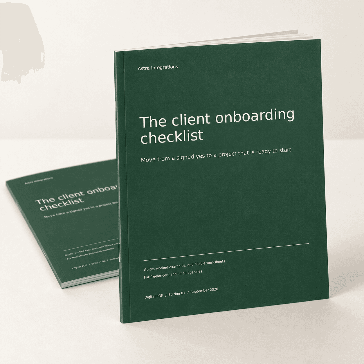 3D booklet for Client onboarding checklist. Digital PDF download.