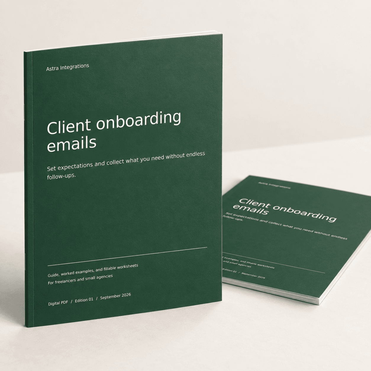 3D booklet for Client onboarding emails. Digital PDF download.