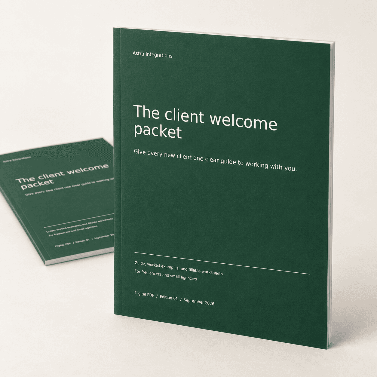 3D booklet for Your client welcome packet. Digital PDF download.