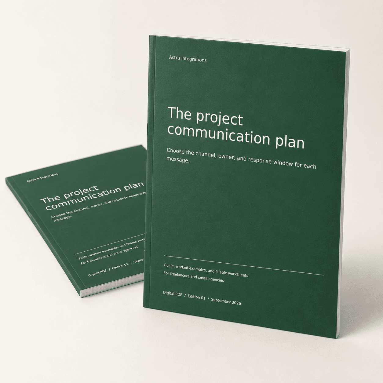 3D booklet for Project communication plan. Digital PDF download.