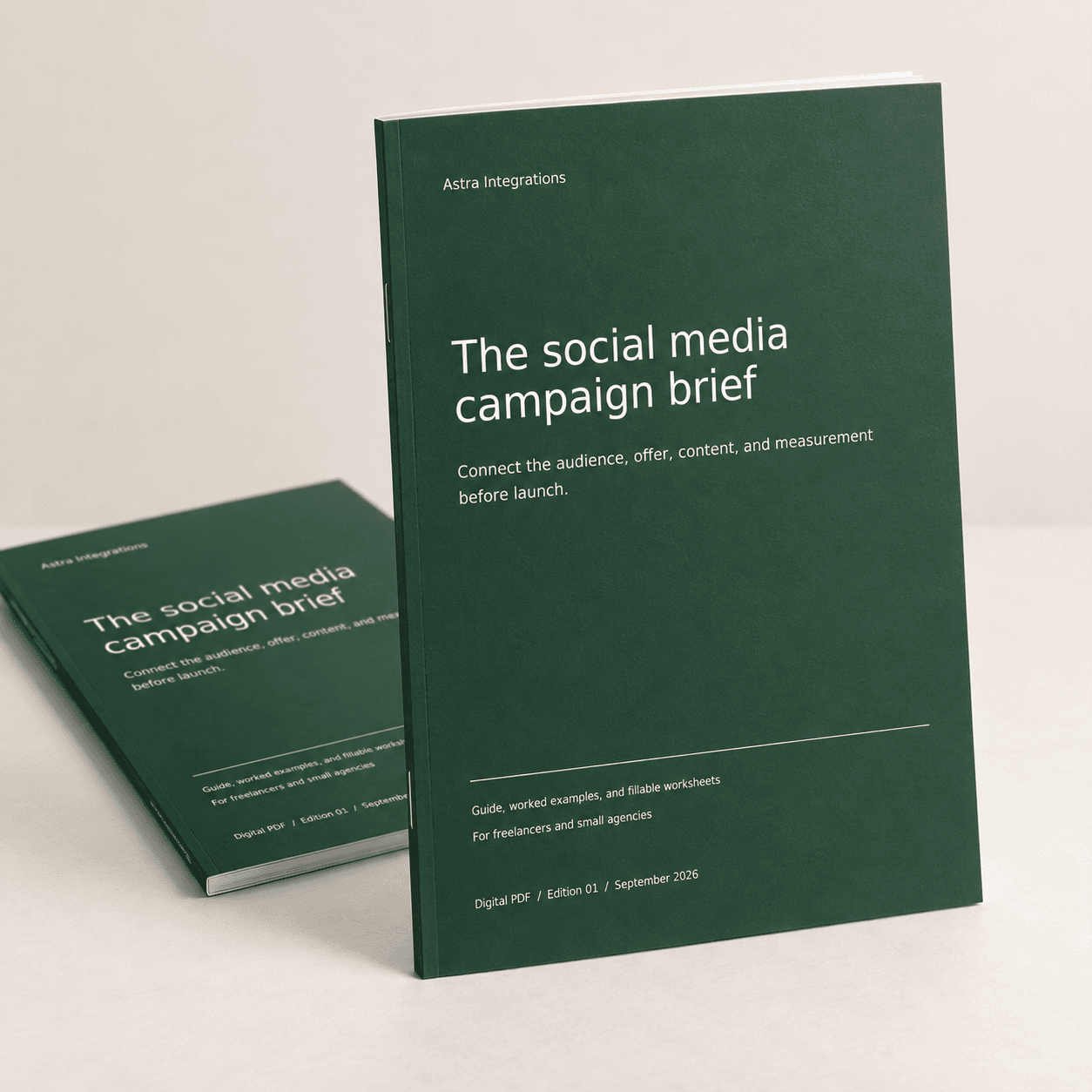 3D booklet for Social media brief. Digital PDF download.