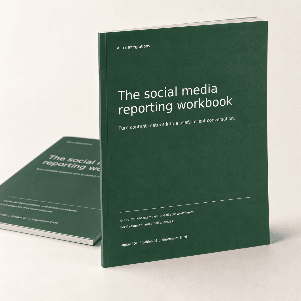 3D booklet for Social media report workbook. Digital PDF download.